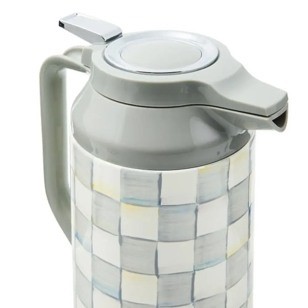 Brand New Mackenzie-Childs Sterling Check Coffee Carafe